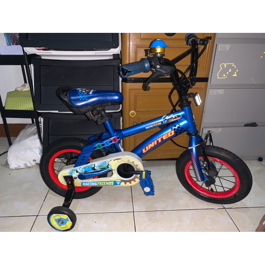 SEPEDA ANAK SEPEDAH COWO CEWE PEREMPUAN LAKI UNITED  LIMITED EDITION THOMAS KERETA FRIEND BIRU SECON