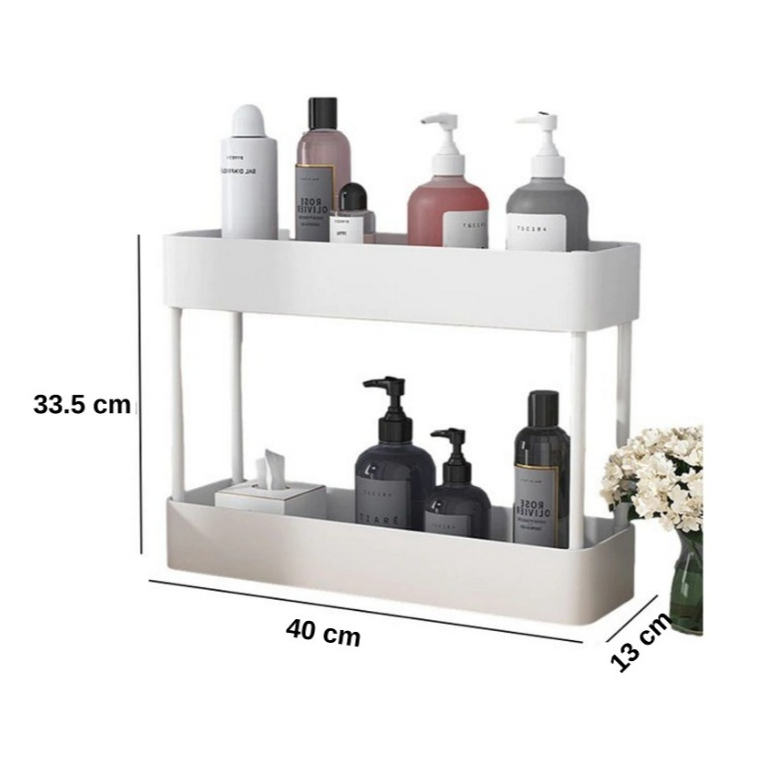 Troli 2Tingkat Plastik Rak Dorong Rak Dapur Rak 2Susun Jeny Troli Zeus Troli