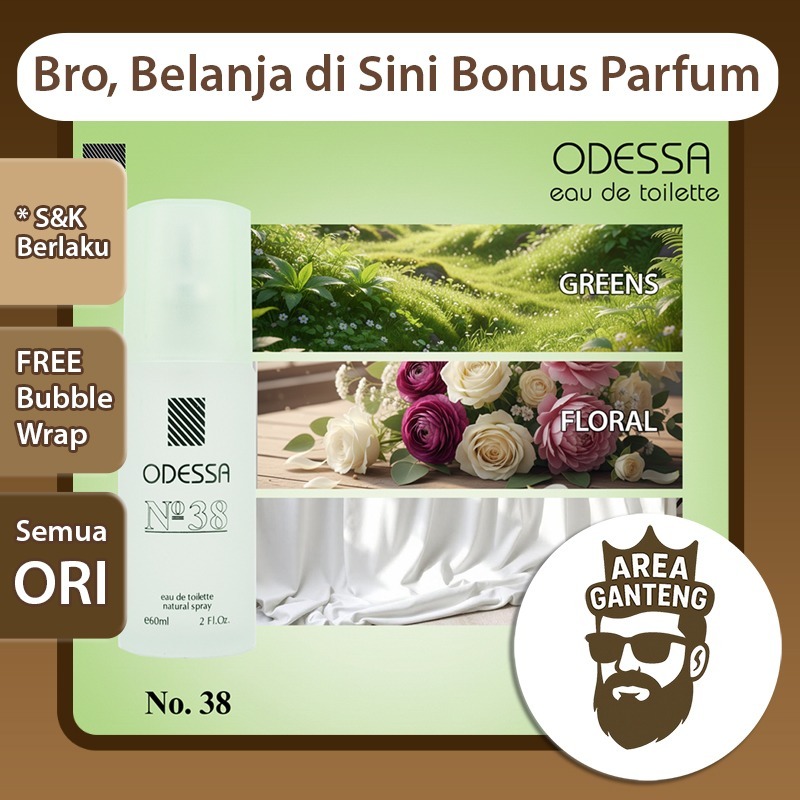 ODESSA EDT Perfume No .38 | Parfum EDT 60ml Odesa Eau de Toilette BPOM Pria Wanita * Area Ganteng *