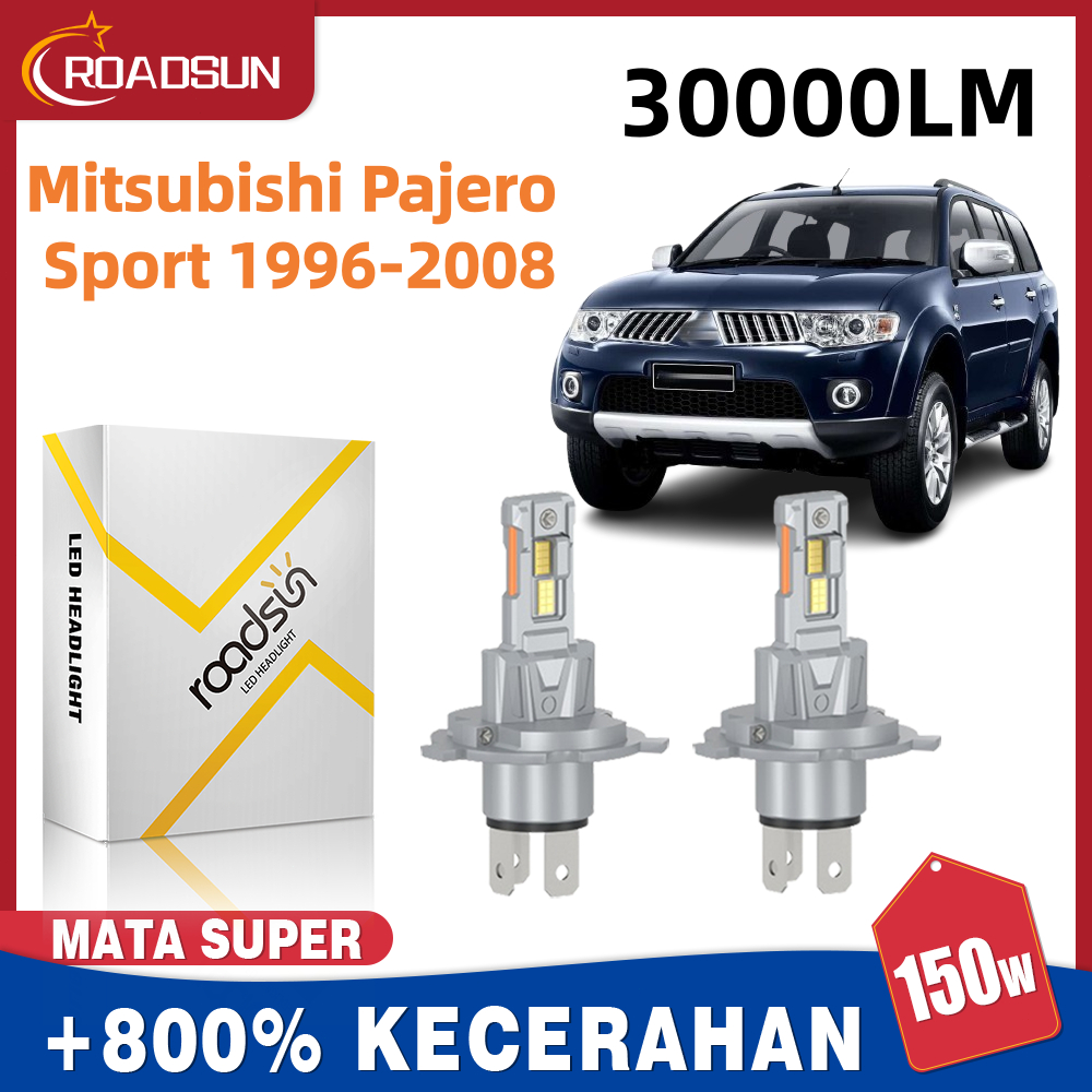 Cocok untuk Mitsubishi Pajero Sport 1996-2008 2Pcs Led Lampu Depan Mobil Bohlam Hi-Lo Beam 150W 3000