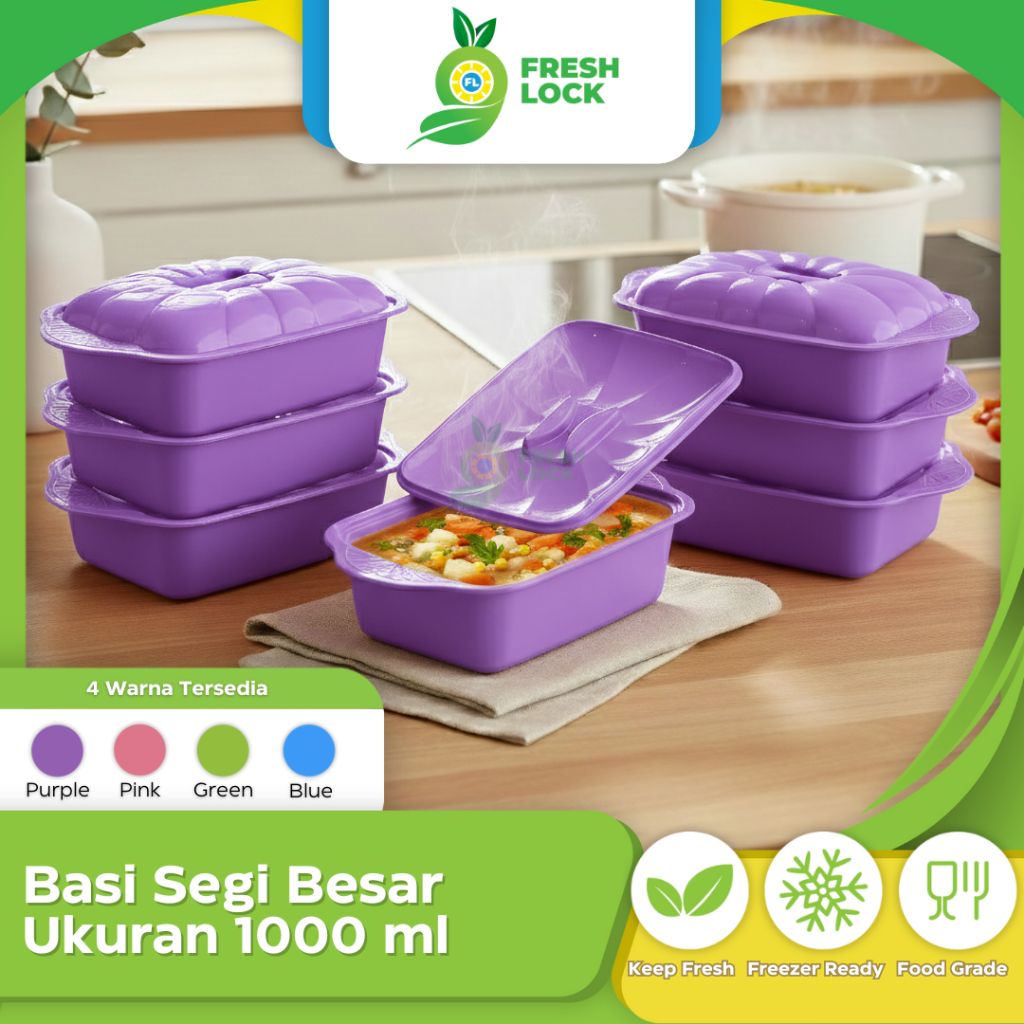 Prasmanan set  Basi Sedang set Prasmanan Plastik Segi BPA Free Food Grade Wadah Prasmanan Tahan Pana