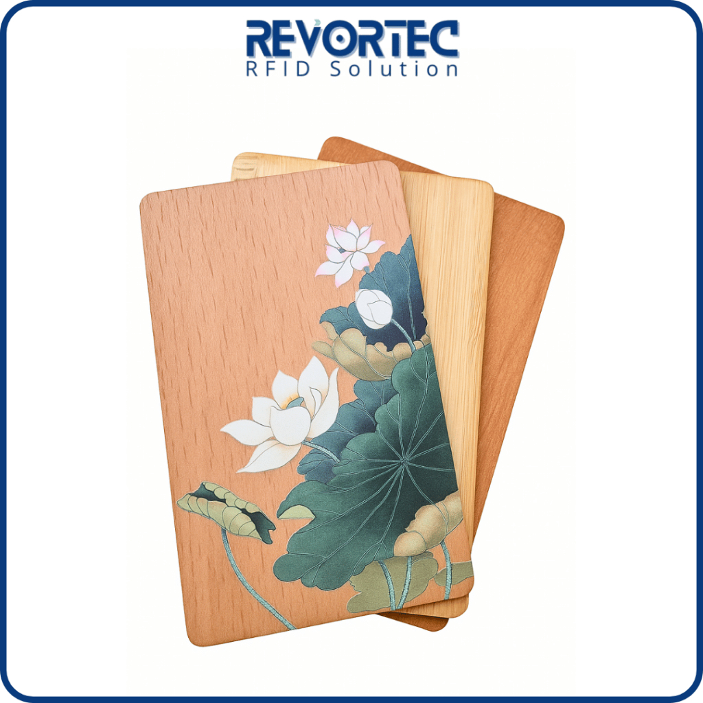Kartu RFID Bahan Kayu (RFID Wooden Card) Vingcard 1k Chip - Bisa Custom Printing
