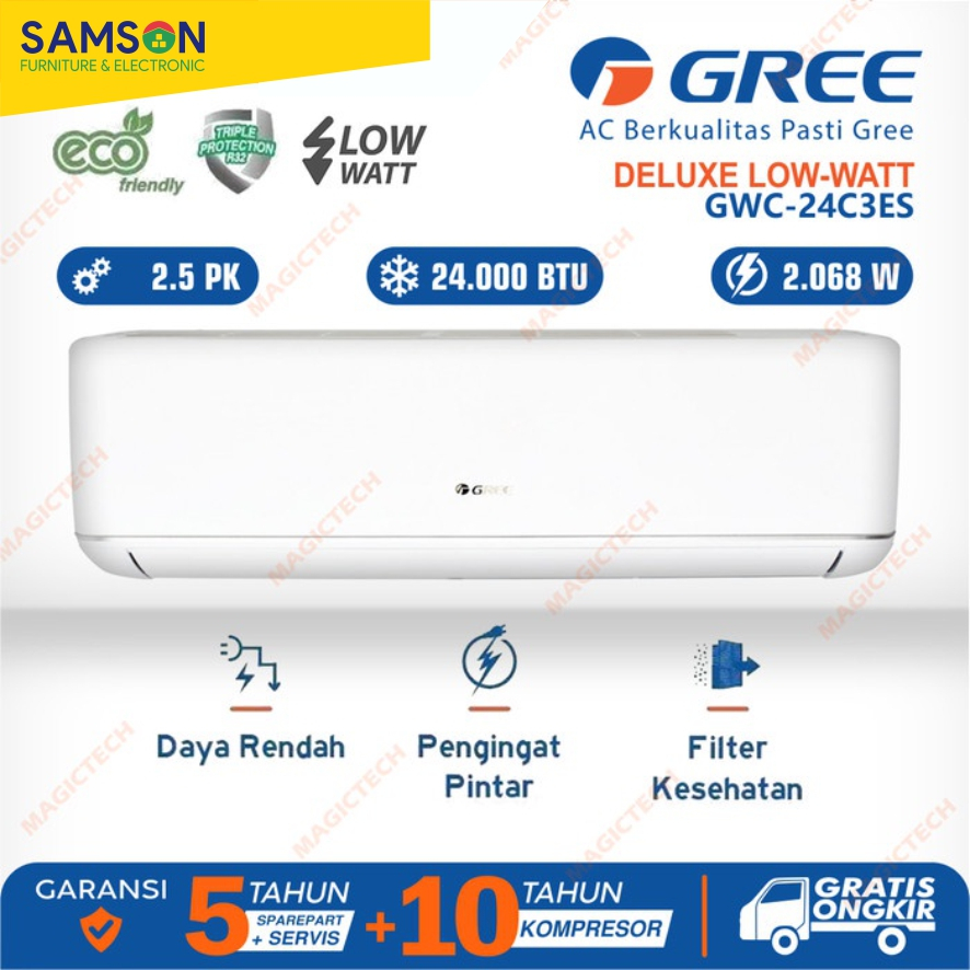 AC GREE Low Watt 2.5 PK (2,5 PK) GWC-24C3ES AC SPLIT R32 C3ES