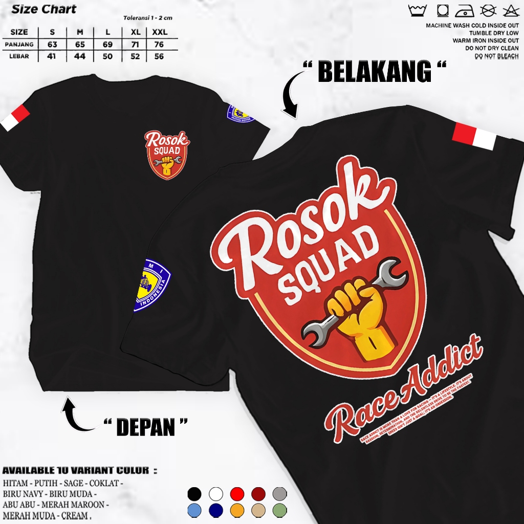 T-Shirt PSM Makassar Champion Logo Besar Belakang Cotton Print S-XXL 4 Warna