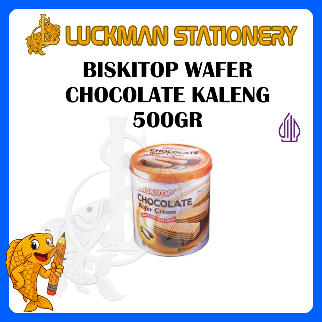 BISKITOP WAFER CHOCOLATE KALENG 500GR / WAFER COKLAT BISKITOP / WAFER LAPIS / BISKUIT LEBARAN [LUCKM