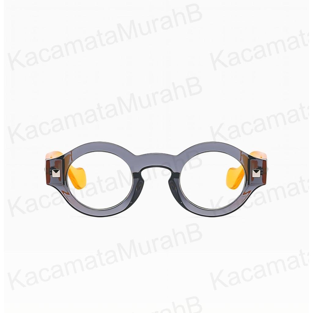 Kacamata Minus bulat Plus Pria Wanita Frame Bulat tebal ringan anti radiasi uv