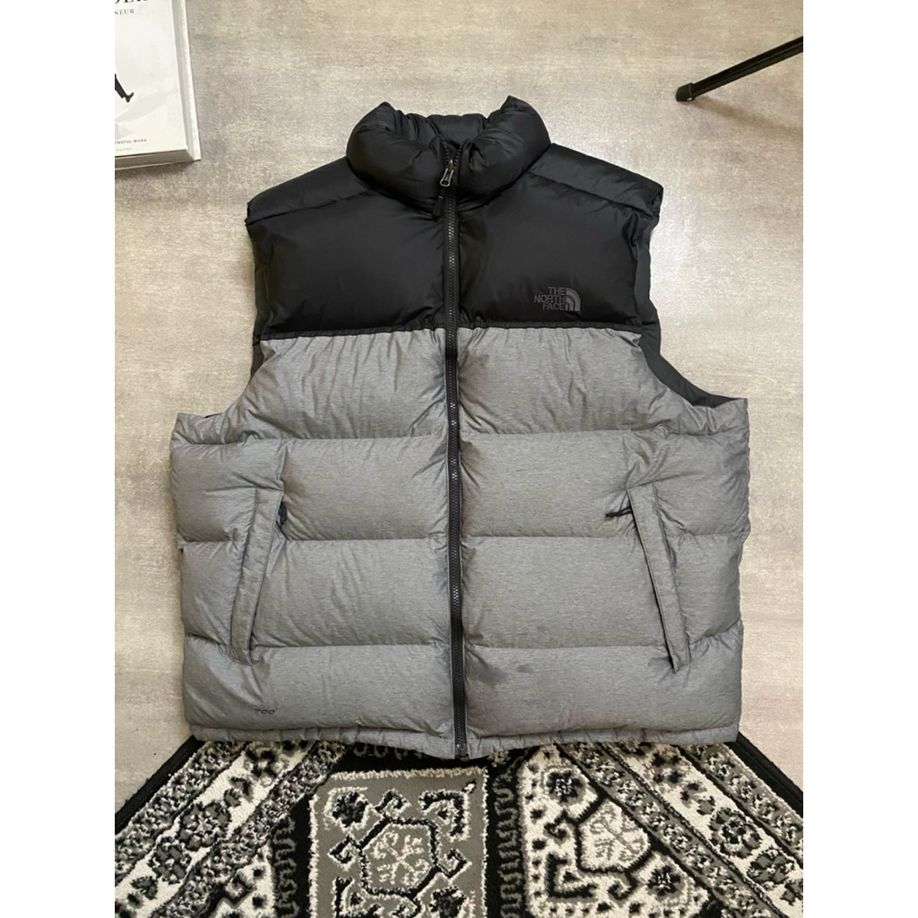 Nuptse Goose Down Puffer Vest Mens Twotone