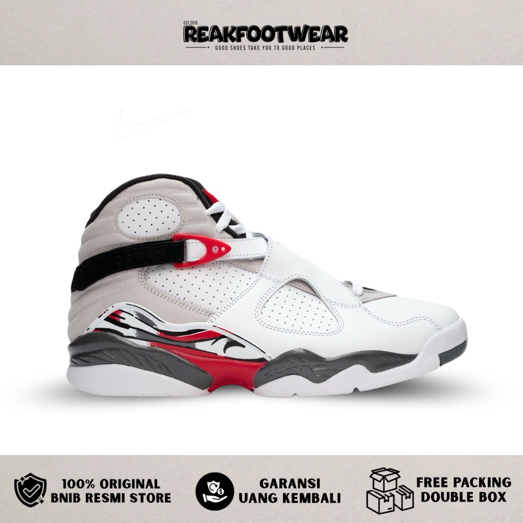 Jordan 8 Retro White True Red (2025) 100% Authentic - 305381-100