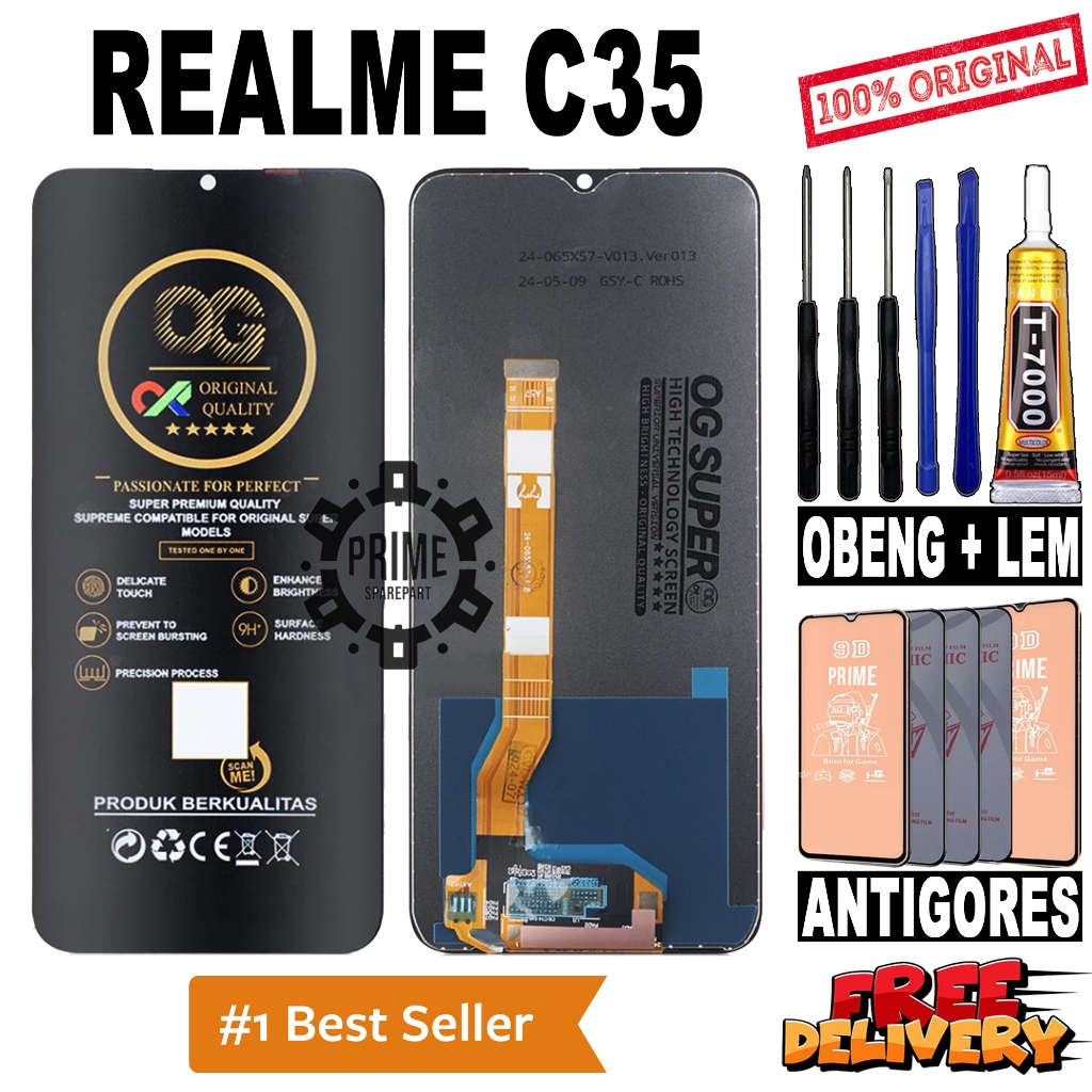 LCD TOUCHSREEN REALME C35 ORIGINAL OEM LCD REALME C35 FULLSET