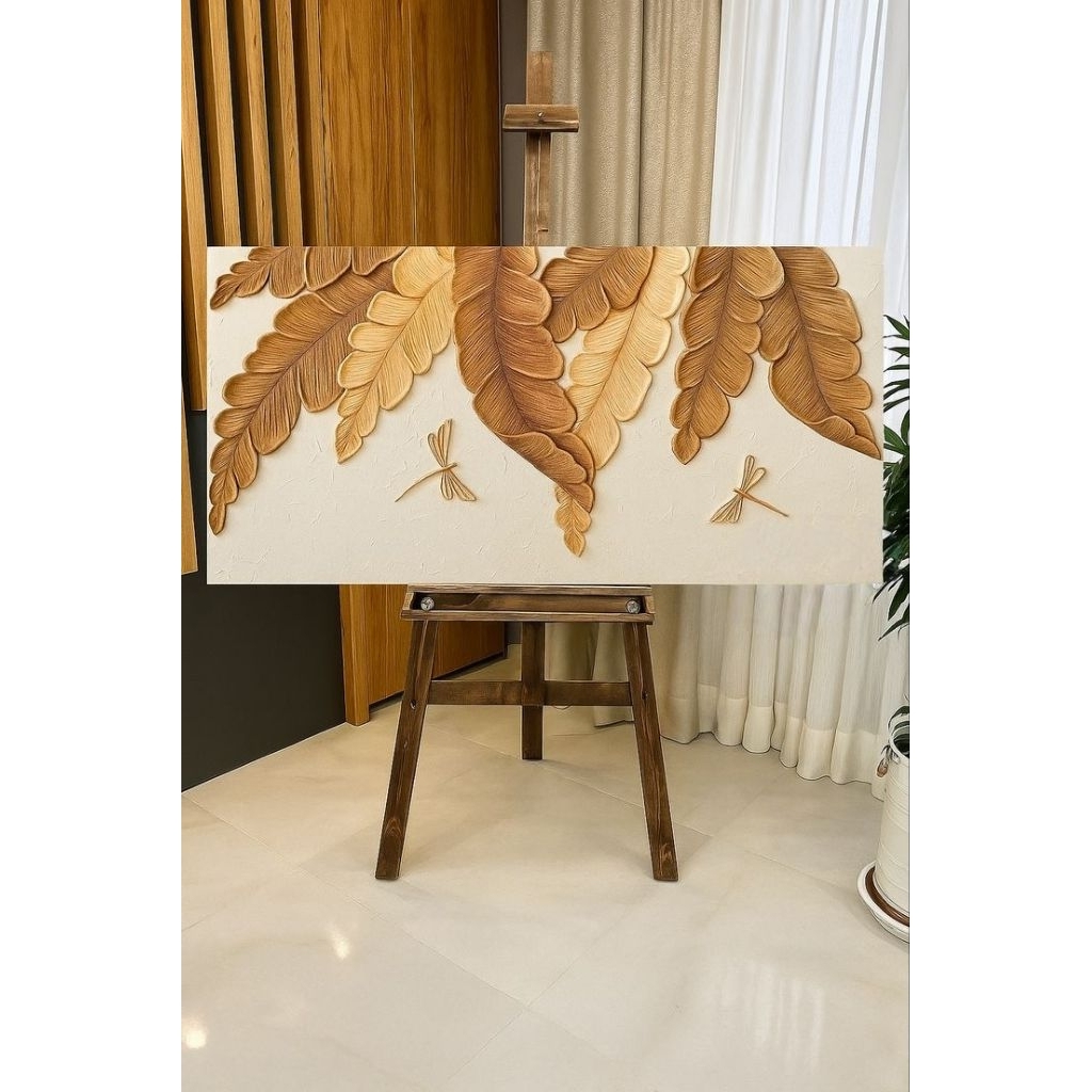 hiasan dinding lukisan daun pisang aesthetic