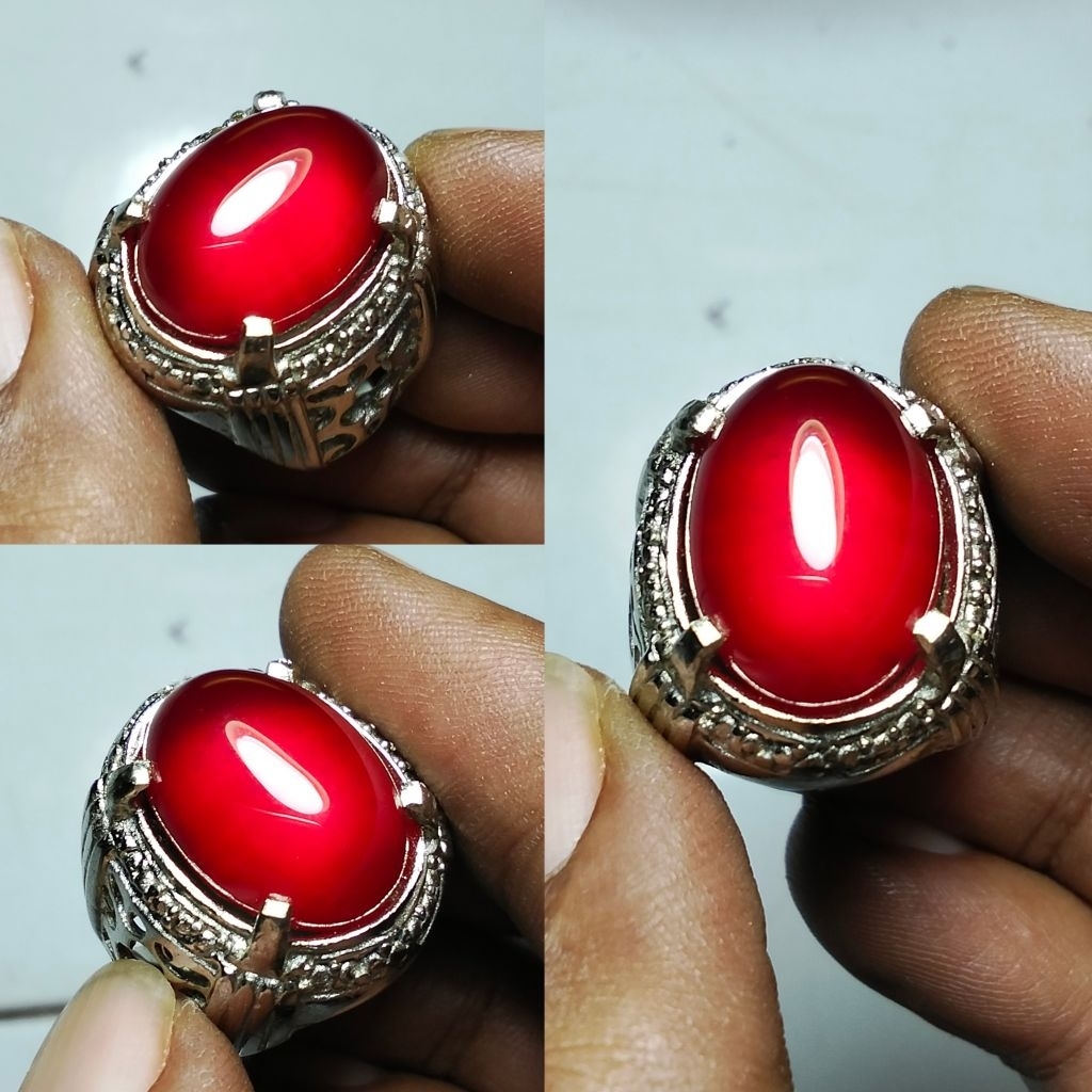 Batu cincin natural red raflesia red Baron cempaka merah HQ Cc11