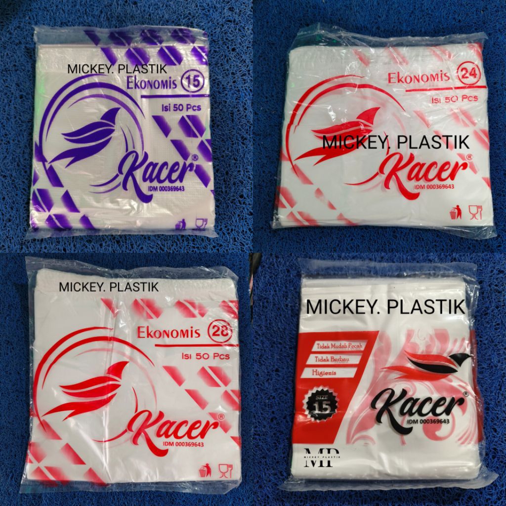 HD KANTONG PLASTIK UK 15 CM KECIL / 24 CM TANGUNG / 28 CM BESAR / ASOY KRESEK MEREK KACER BAHAN EMBO