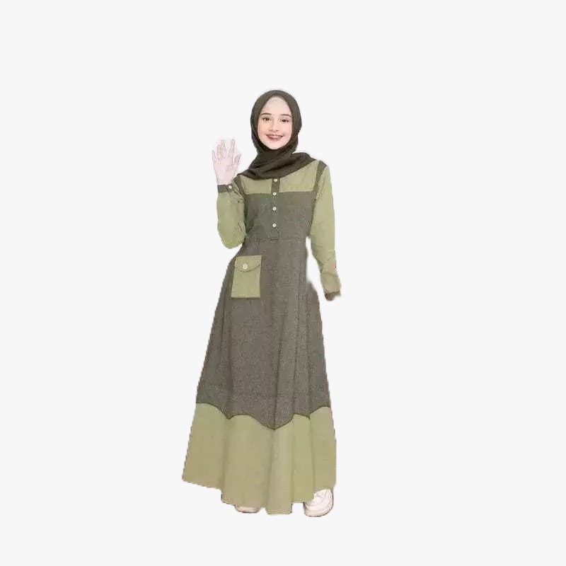 Baju Gamis Lydia Dress Kids Gamis Anak Terbaru Bahan Crinkle Airflow Size M L Usia 8 Sampai 15 Tahun