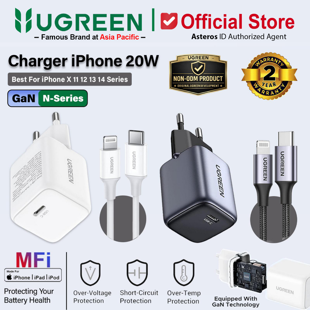 UGREEN Charger For iPhone MFI USB C to Ligthning Fast Charging 20w