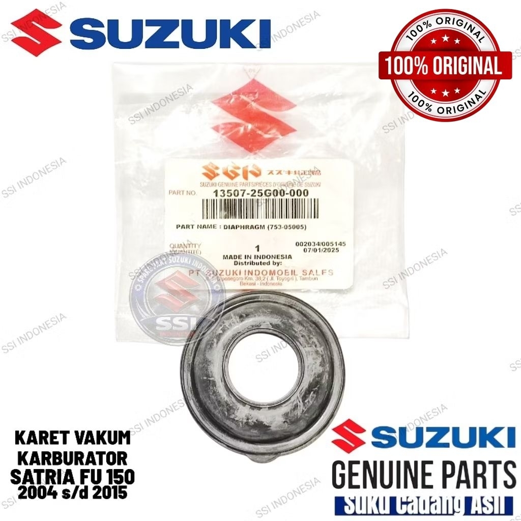 DIAPHRAGM KARET VAKUM KARBURATOR SATRIA FU 150 2004 s/d 2015 ORIGINAL NEW SUZUKI 100% 13507-25G00-00
