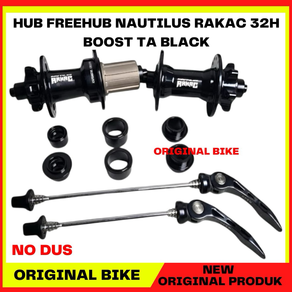 HUB FREEHUB SEPEDA NAUTILUS RAKAC 32H BOOST TA BLACK No Dus