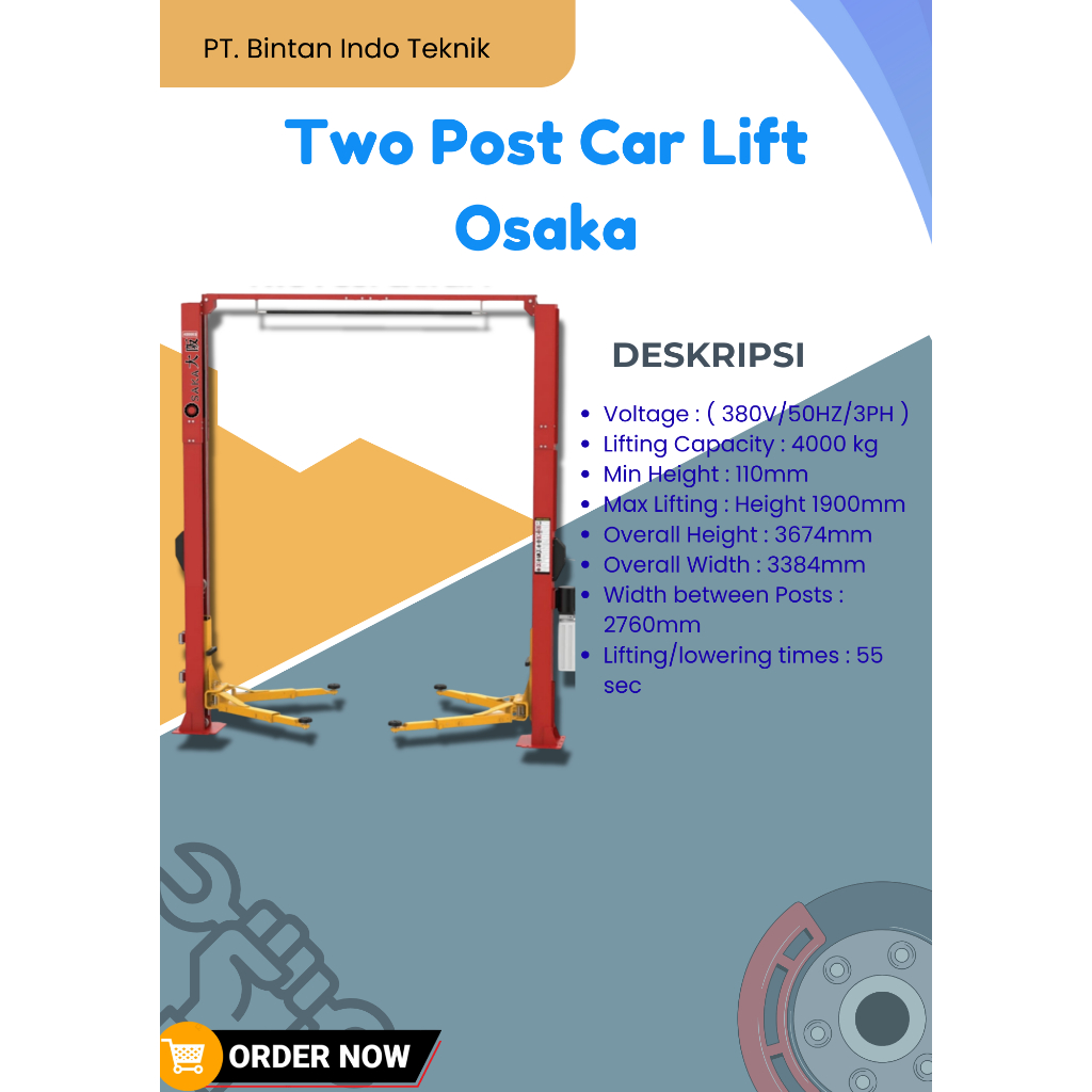 Two Post Car Lift Osaka Hidrolic Car Lift