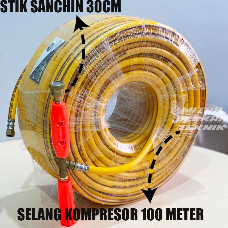 Paket Selang Power Sprayer Sanchin 100 Meter 50 Meter Dan Stick Sanchin Jet Gagang Air Cuci Steam 30