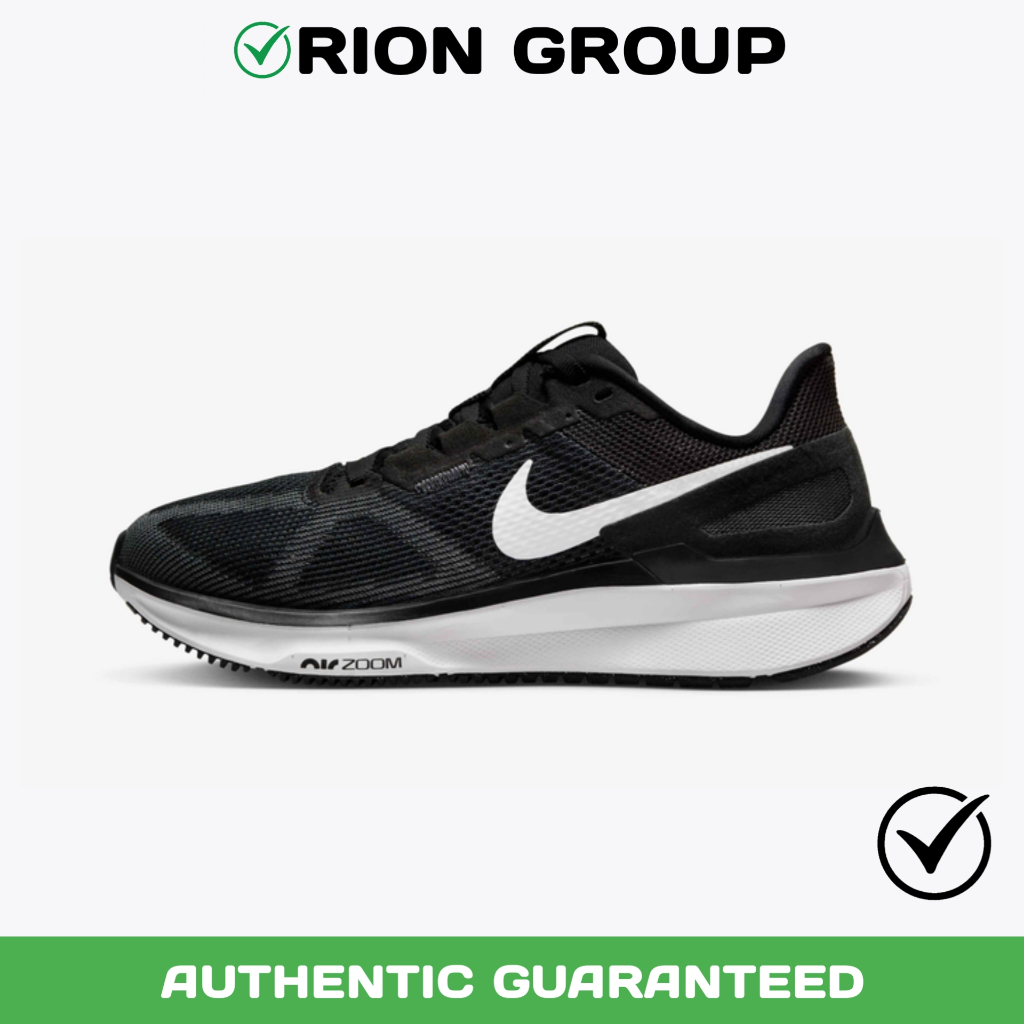 Sepatu Lari / Running Pria Wanita Nike Air Zoom Structure 25 Black White Original