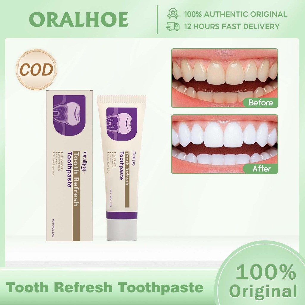Oralhoe Tooth Refresh Toothpaste 100g gigi Pasta Gigi Alami Cegah lubang Redakan Masalah akibat Gigi