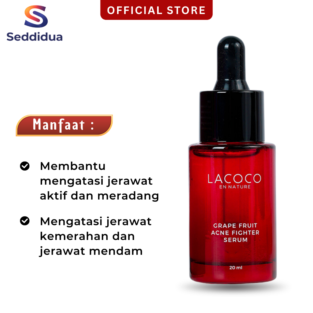 LACOCO Grape Fruit Acne Fighter Serum Penghilang Jerawat Batu Jerawat dan Bekas Jerawat Ampuh