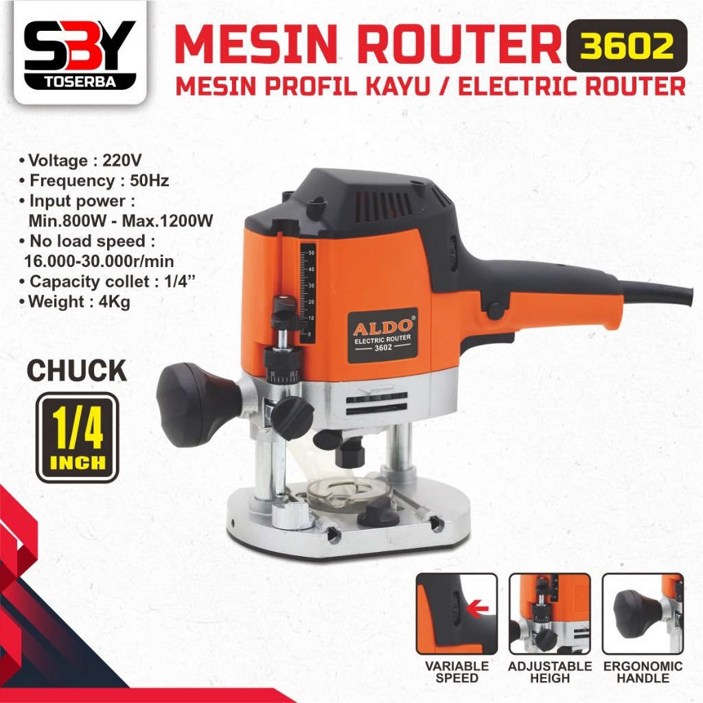 MESIN ROUTER 3602 ALDO / MESIN PROFIL KAYU / ELECTRIC ROUTER