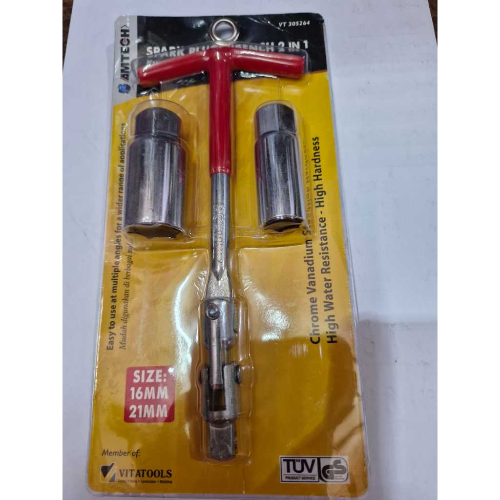 KUNCI BUSI 16 mm dan 21 mm 2 Mata Fleksibel Kunci T Mobil Motor