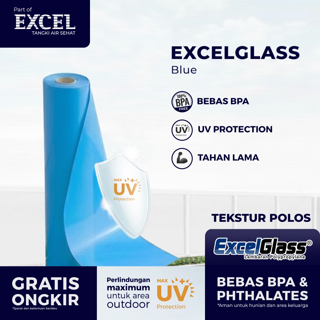 Fiber Pagar Rumah Grahaexcel type EXCELGLASS - Penutup Pagar Fiber Roll PP | Dengan UV PROTECTION - 