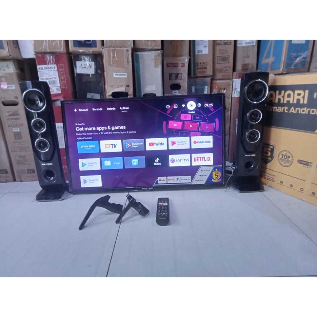 TV LED Polytron 32 inci HD Android TV YouTube Digital TV Kondisi bekas pemakaian masih segel 6532F