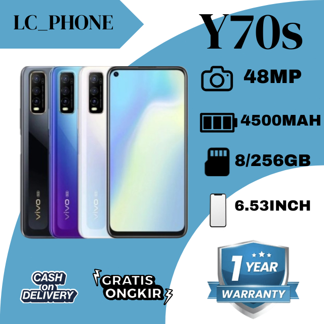 Vivo Y70s Android Smartphone 8GB 256GB 5G MURAH