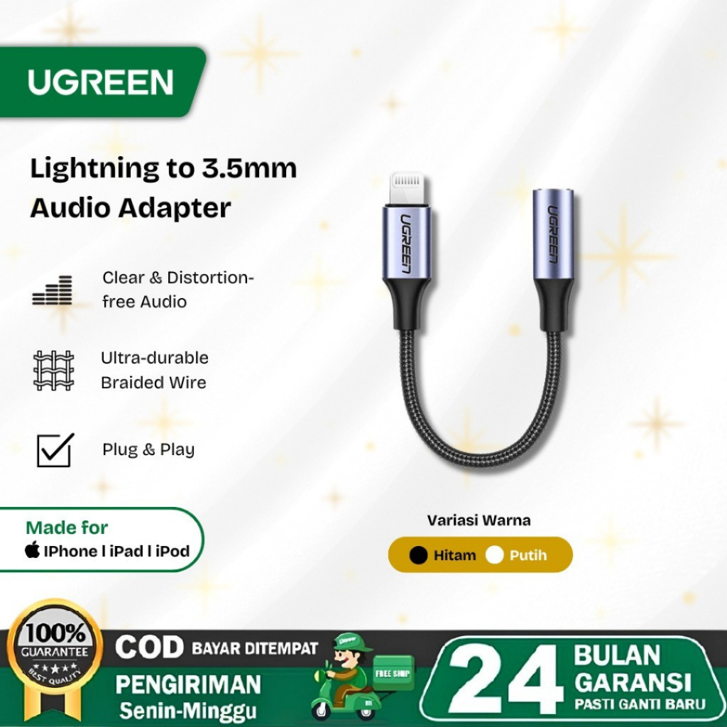 Ugreen Audio Converter Splitter Iphone MFI Lightning To Jack 3.5MM Original