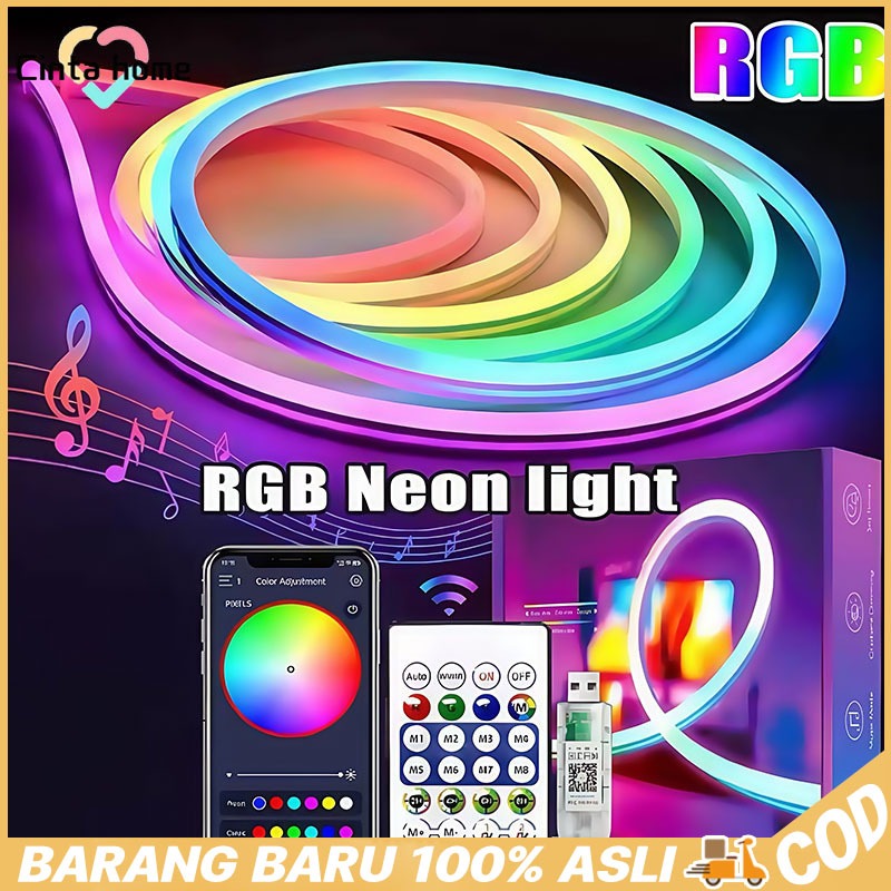 Led Paket Lampu Neon APP Kendali Jarak Jauh  Cocok Untuk Party & Kamar Tidur, Neon Bikin Suasana Rom