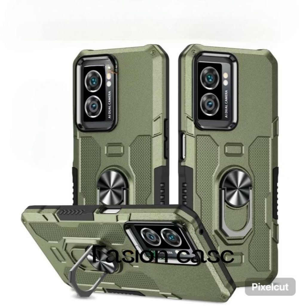 OPPO A57 2022 - OPPO A77S Hard Case Armor Robot Case Kickstand Hybrid Hit Eye Ring Holder Casing Rob