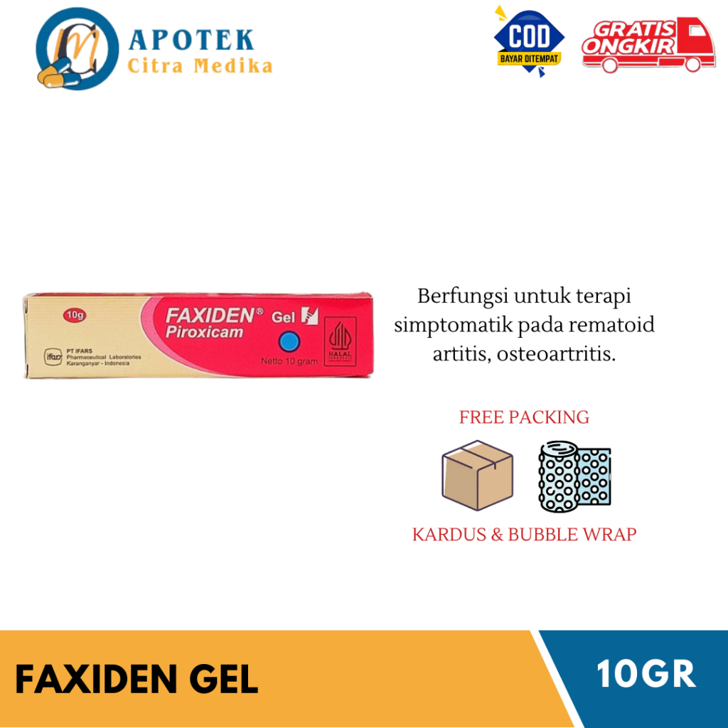 FAXIDEN (GEL 10GR) - MEREDAKAN NYERI SENDI, OTOT, MEMAR DAN KESELEO