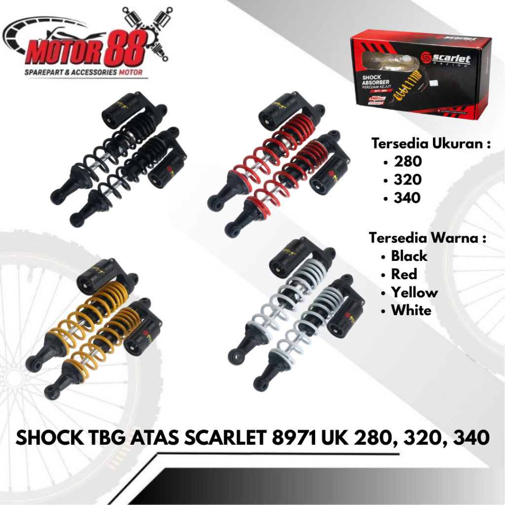 Shock Shockreker Skok Sok Belakang Tabung Atas Scarlet 8971 UK 280 320 340 360