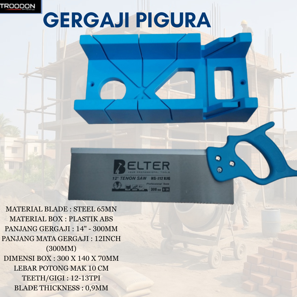 Gergaji Pigura Manual - Manual Miter Saw Box + GERGAJI 300 MM