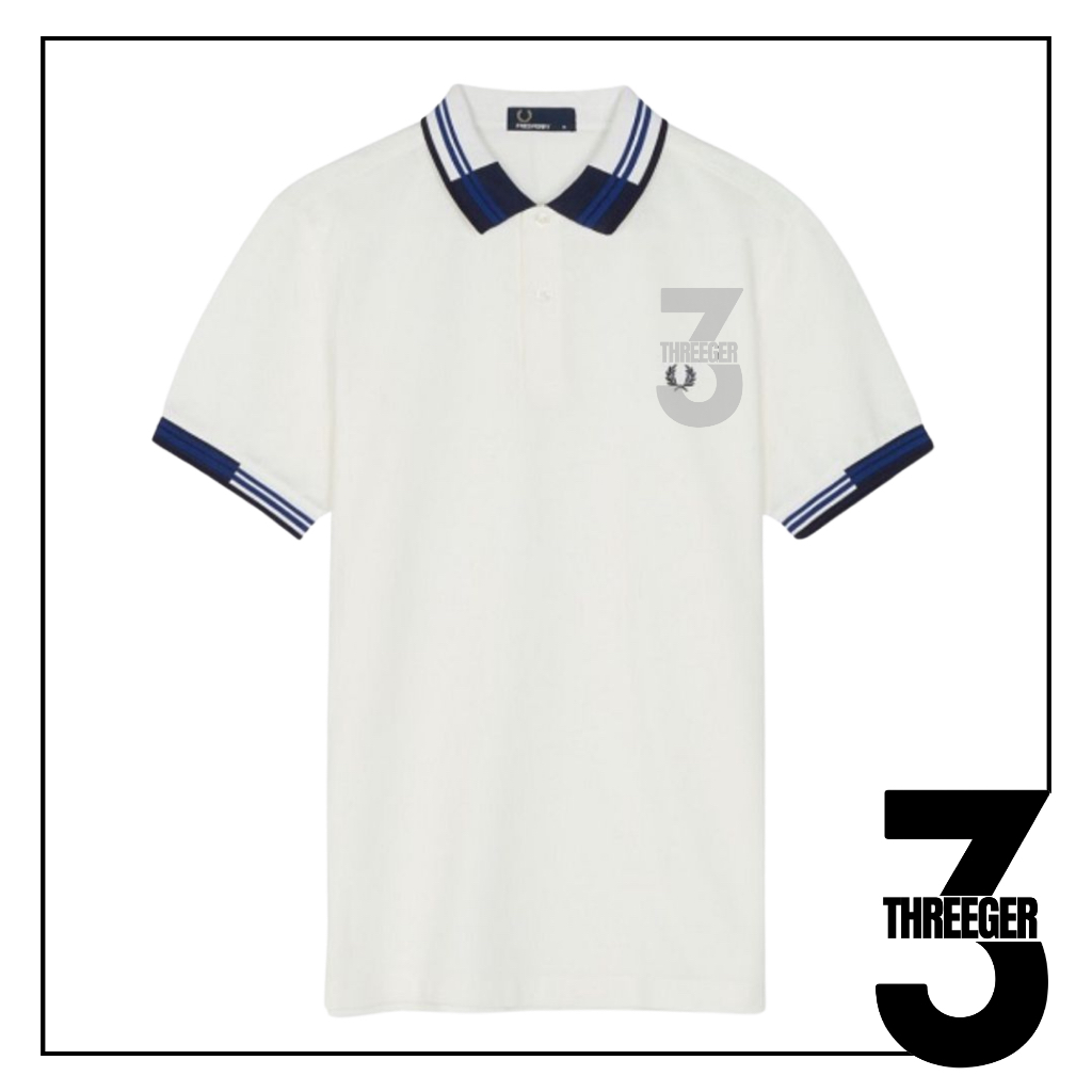 Fred Perry Abstract Twin Tipped Polo White Original / Polo Fred Perry Original