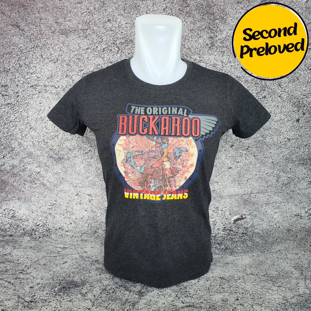 Baju Kaos Wanita / Anak BUCKAROO - Size S sd M / Lebar 45 cm - Original - Second
