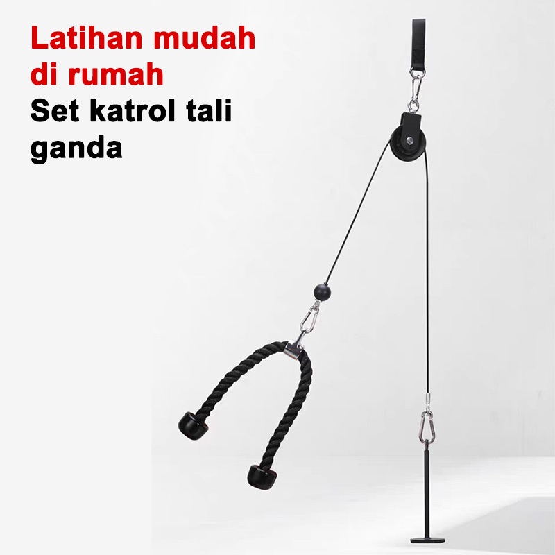 Alat Fitness Multifungsi Lat Pulldown Fly Pulley Kabel Baja untuk Rumah