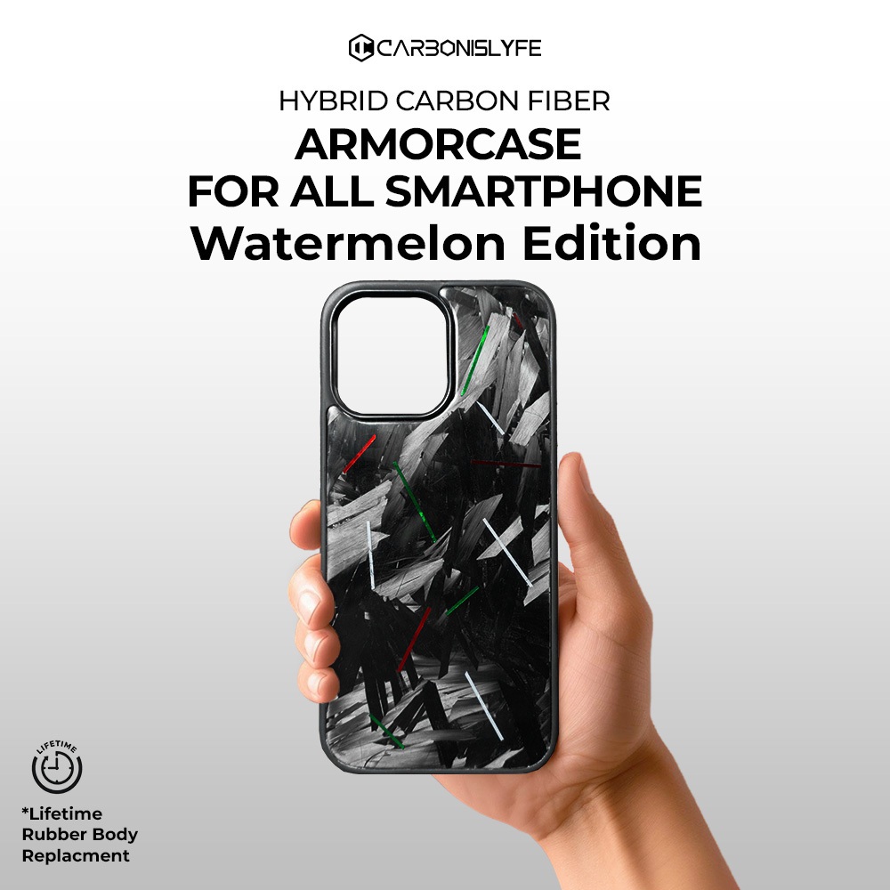 CARBONISLYFE Forged Carbon Watermelon Armor Case - Real Carbon Fiber Protection Case