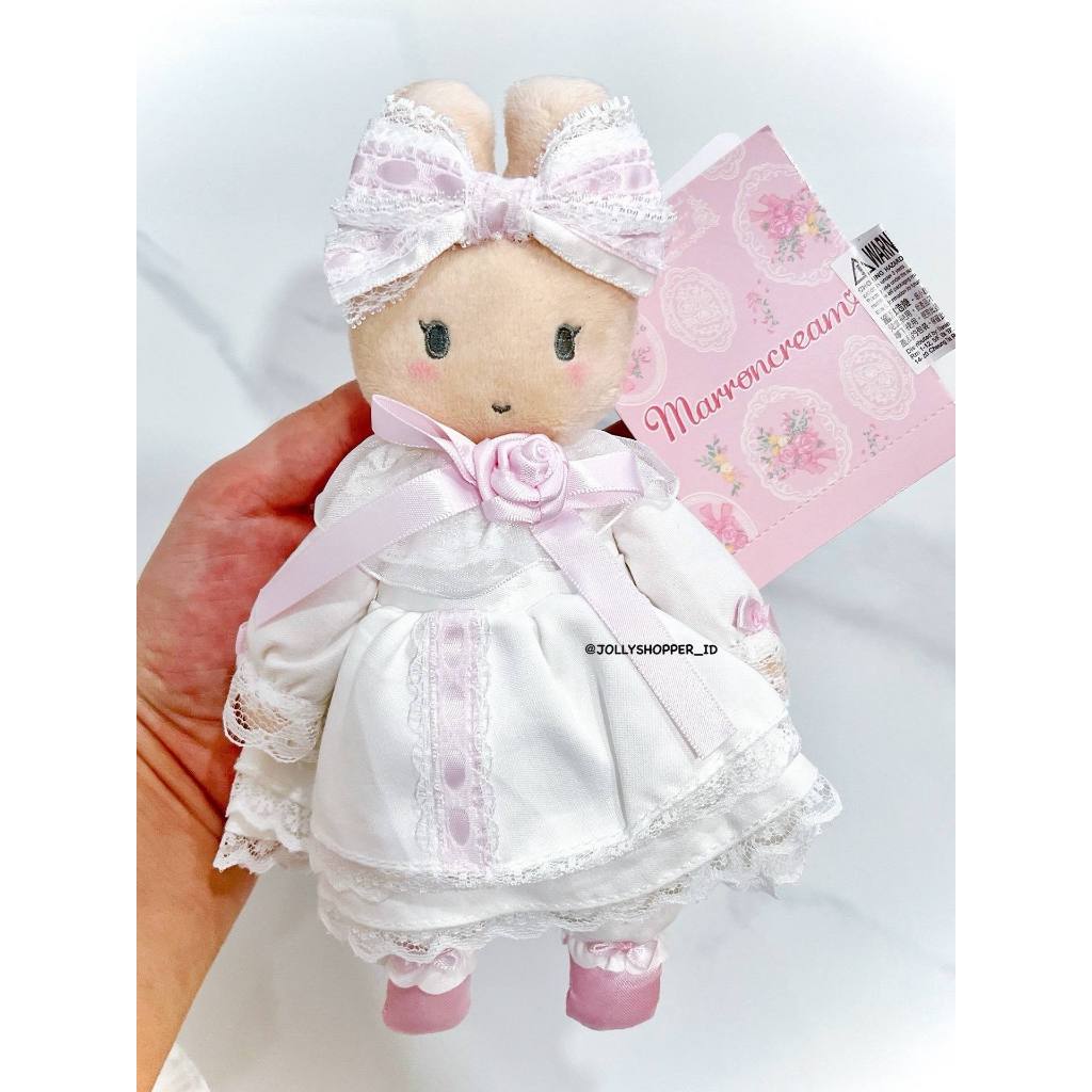 [READY STOCK] Sanrio JAPAN Mascot Holder (White Frill) Maroon Cream - Gantungan Kunci