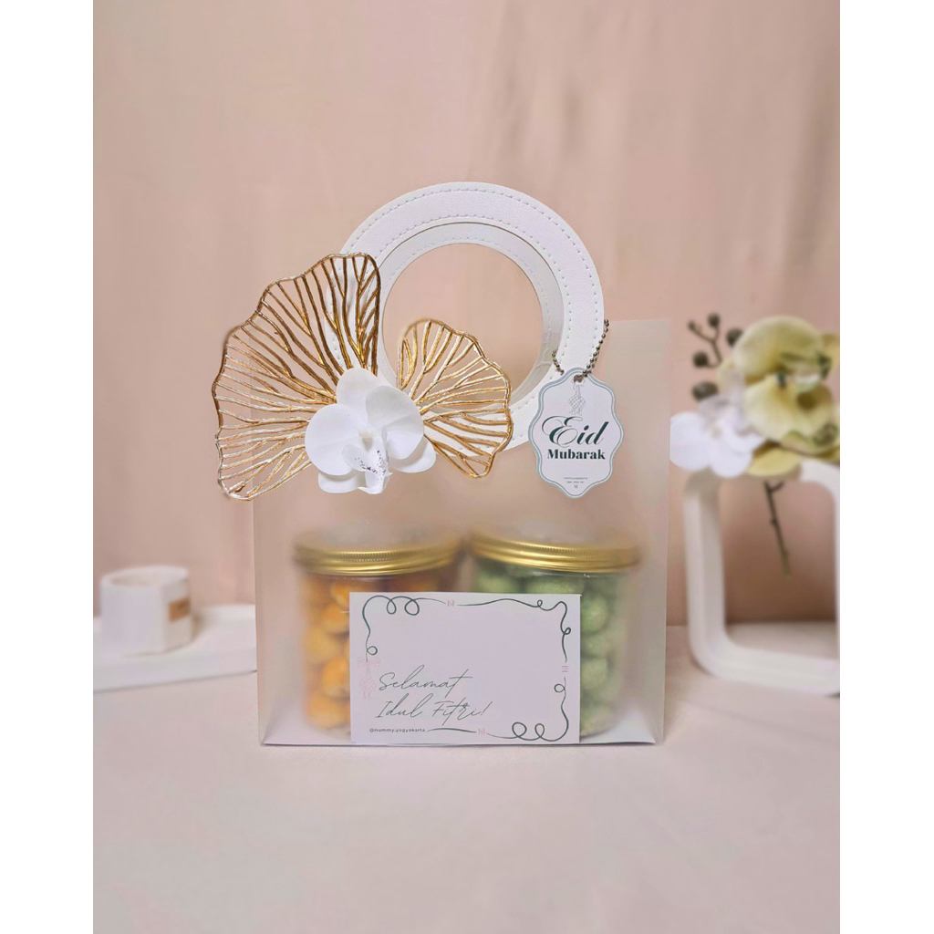 Hampers Lebaran Kue Kering 600ml | Parcel Lebaran Tas Mika Transparan | Hampers Lebaran Murah