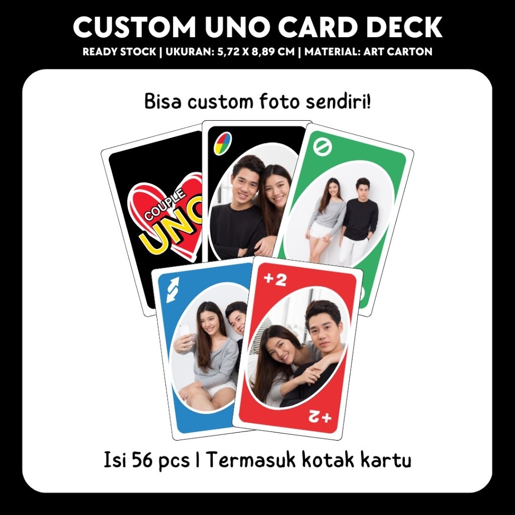 Custom UNO Card Deck | Kartu UNO Custom | Hadiah Valentine | Kado Anniversary