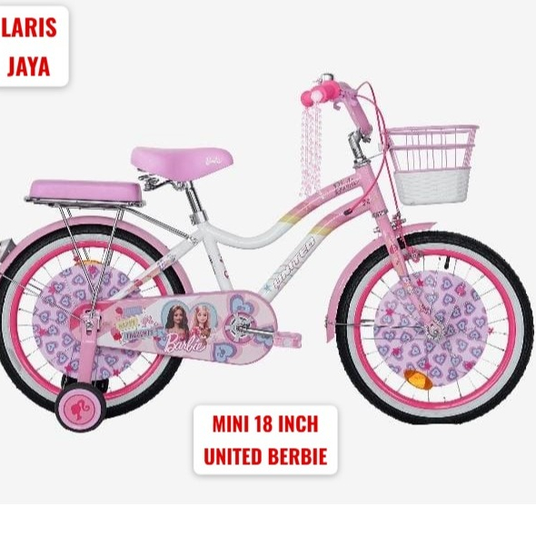 Sepeda Anak Perempuan mini 18 inch  UNITED BRIONADan United Berbie Keranjang  BY UNITED TERBARU