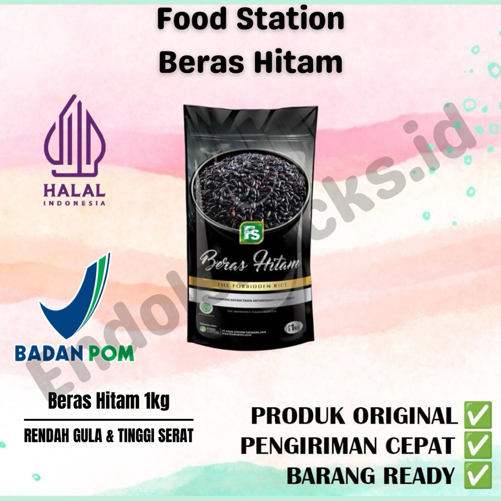 [ READY STOCK ] Food Station FS - Beras Hitam 1 Kg