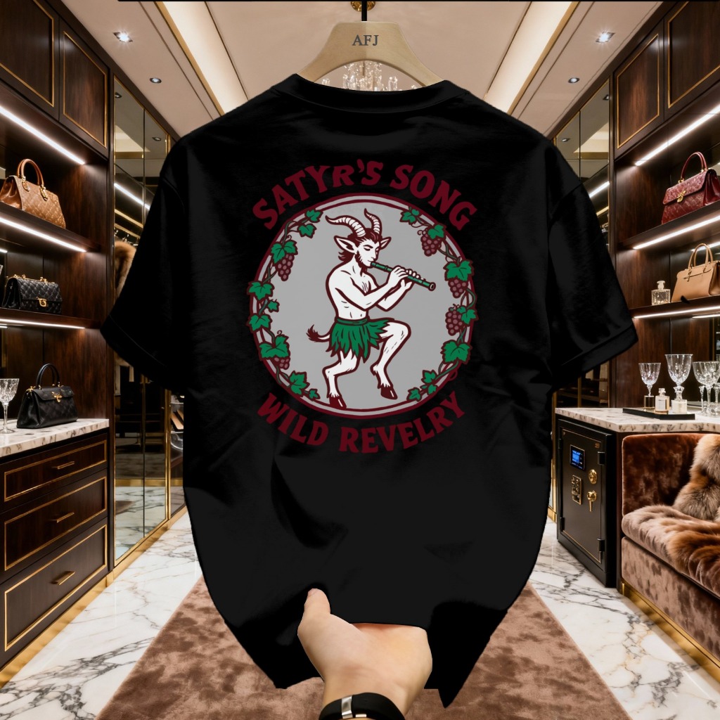 Kaos AFJ Satyrs Song Original Baju Kaos Wild Revelry Greek Mythology Premium Cotton Combed