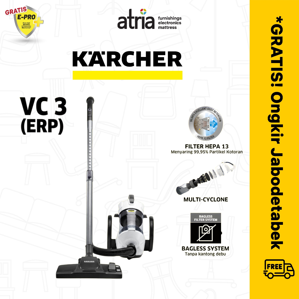 Karcher VC3 Vacuum Cleaner Multi Cyclone Tech | Karcher VC 3 ERP