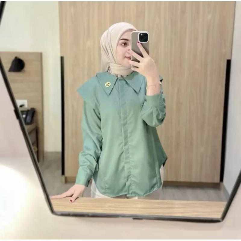 TIARA SAGE BLOUSE COTTON TOYOBO POLOS / BAJU KATUN TOYOBO PREMIUM