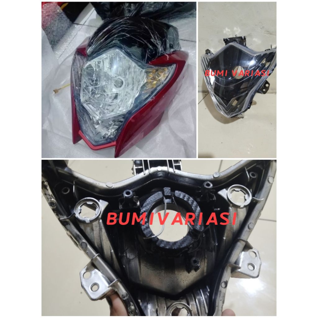 Headlamp Reflektor Lampu Depan Satria FU Facelift 2014 2015 Custom Dudukan Socket H4