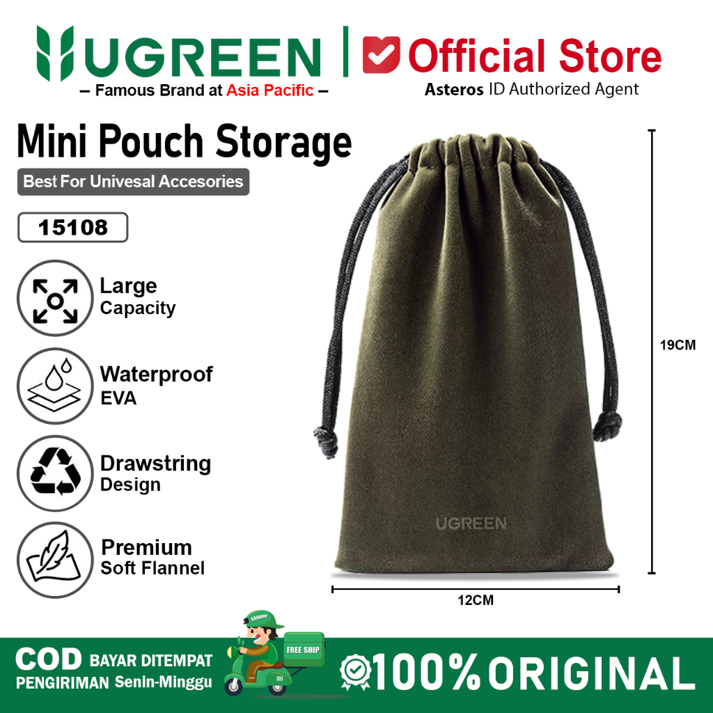 UGREEN Drawstring Pouch Storage Bag Tas Serut Power Bank Hp 15108